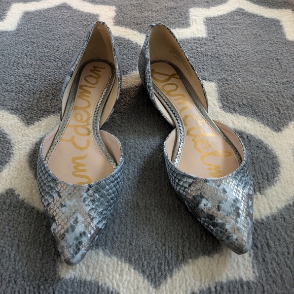 Sam Edelman Snake Print "Rodney " D'orsay Flats - Picture 1 of 11